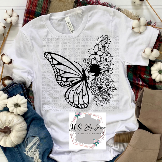 Butterfly and Flower Shirt